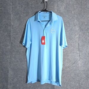 Short Par 4 Golf Polo Shirt Mens Sky Blue LPGA Cambridge Size Large Performances